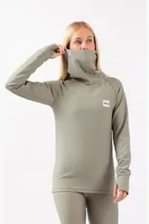 Eivy Langarmshirt (1-tlg) mit extra hohem Kragen grün S