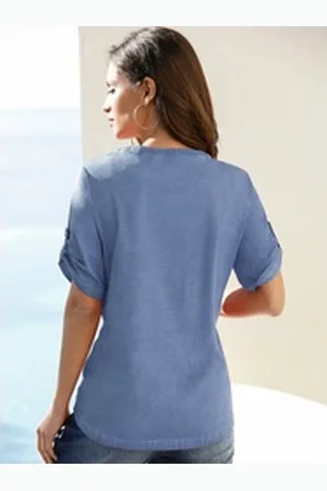 Alessa W Witt T-Shirt Blusenshirt blau 42