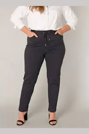 Base Level Stoffhose Liana mit Stretch und Kordelzug, im Jeggings-Style schwarz 50