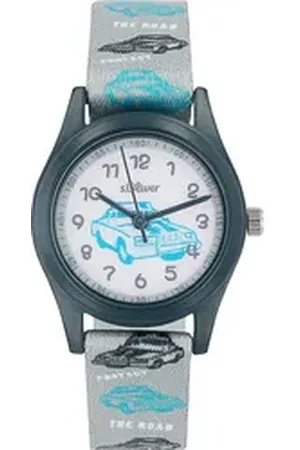 QS by s.Oliver Quarzuhr 2039526, Armbanduhr, Kinderuhr, Jungen, Schulanfang, Geburtstag, Geschenkidee grau