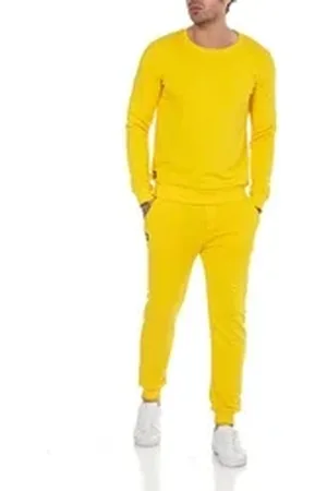 Redbridge Jogginganzug Red Bridge Herren Jogginganzug Set Sweatshirt Hose Premium Basic (Spar-Set, 2-tlg), Premium Qualität, gemütlich, vielseitig gelb XL