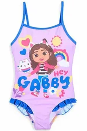 Gabbys Dollhouse Badeanzug Gabby & Cakey Mädchen Schwimmanzug Gr. 98 - 128 cm bunt|lila 128 cm