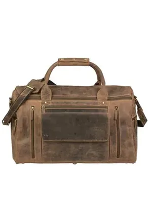 Greenburry Reisetasche "Vintage" Leder, Weekender, Leder antikbraun, 53x34x26cm, Sporttasche braun