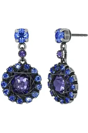 Konplott Paar Ohrstecker Ohrstecker Gem Royale blau lila antik Silber Ohrring blau|lila