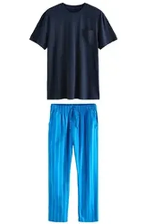 Next Pyjama Schlafanzugset aus Webstoff (2 tlg) blau S (Lang)
