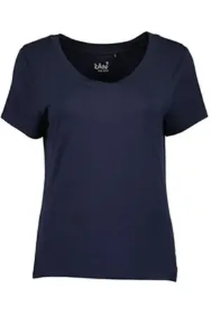 Blue Seven T-Shirt Damen Kurzarm-Shirt Unifarben mit V-Ausschnitt blau 38