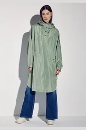 Street one Regenponcho mit Kapuze und seitlichen Taschen grün