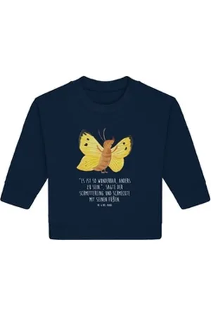 Mr. & Mrs. Panda Longpullover Schmetterling Zitronenfalter 12. - 18. Monat - French Navy - Geschenk (1-tlg) blau 12. - 18. Monat
