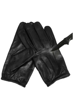 Mil-tec Lederhandschuhe Security Schnittschutz Handschuhe Kevlar Wasserabweisend schwarz L