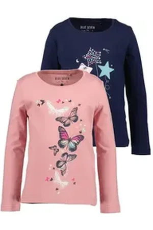 Blue Seven Langarmshirt Mädchen Langarmshirts MARKETPLACE - 2er Pack (2-tlg) bunt 104