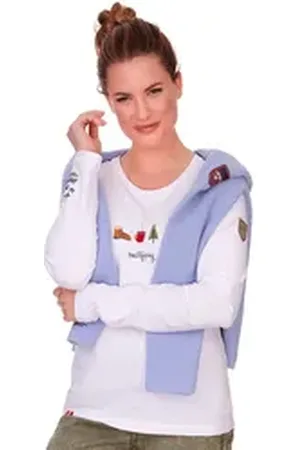 Almgwand Trachtenshirt Longsleeve Damen - LAZINSERALM - weiß weiß