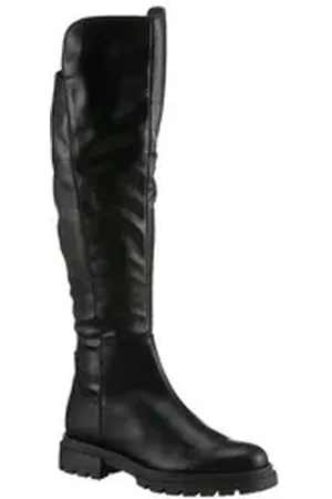 Marco Tozzi TRENTINO Overkneestiefel, Blockabsatz, Herbstmode, Flats, mit Feel Me-Ausstattung schwarz 36 EU