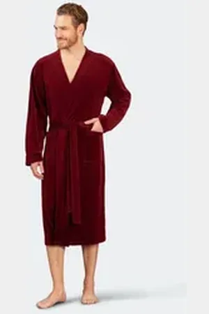 HAJO Bademantel Bademantel, Struktur Velours rot 48