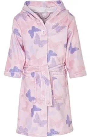 Playshoes Kinderbademantel Fleece-Bademantel Schmetterlinge rosa 122/128