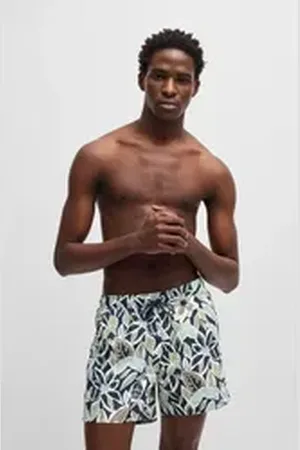 HUGO BOSS Badeshorts CALALA mit tropischen Muster blau XL (54)
