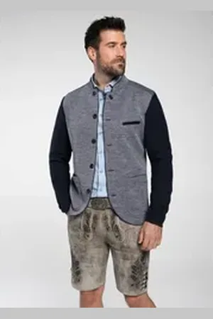 SPIETH & WENSKY Trachtenstrickjacke Felton blau 50