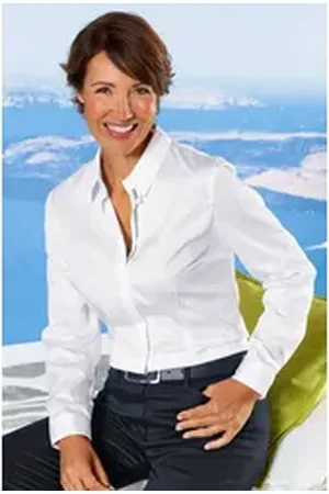 ANNA LARSSEN Langarmbluse weiß 46
