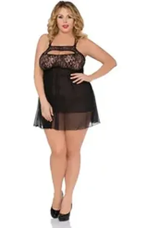 Andalea Babydollkleid Babydoll in schwarz - 50/52 schwarz 50/52