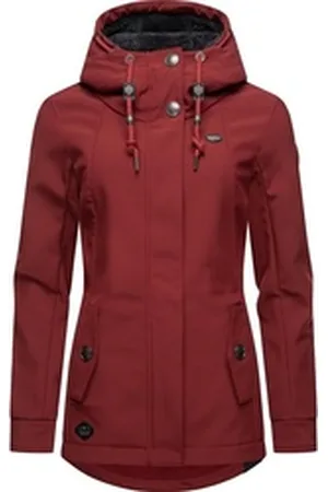 Ragwear Softshelljacke Monadde Softshell Praktische wasserabweisende Softshell Damenjacke rot XXXL (46)