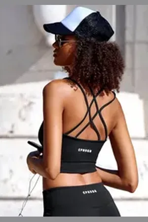 &Copenhagen Crop-Top mit gekreuzten Trägern schwarz XS (32/34)
