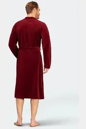 HAJO Bademantel Bademantel, Struktur Velours rot 50
