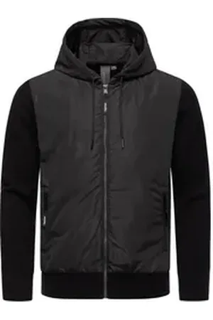 Ragwear Outdoorjacke Ronel Leichte Herren Jacke mit weichen Strickärmeln schwarz XXL (56)