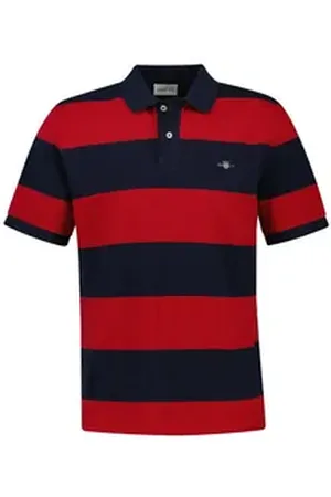 GANT Poloshirt Herren Poloshirt Baumwolle BLOCK STRIPE POLO rot L