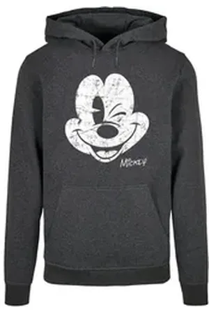 Absolute Cult Kapuzensweatshirt Herren Mickey Mouse - Distressed Hoody (1-tlg) grau L