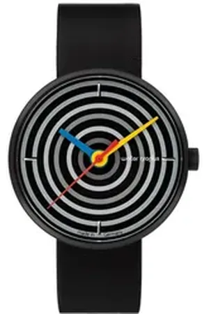 Walter Gropius Quarzuhr Made in Germany, Saphirglas, Forum Space Loops - WG 004-02, Designeruhr, Lederarmband mit Easy-Release System, Edelstahlgehäuse