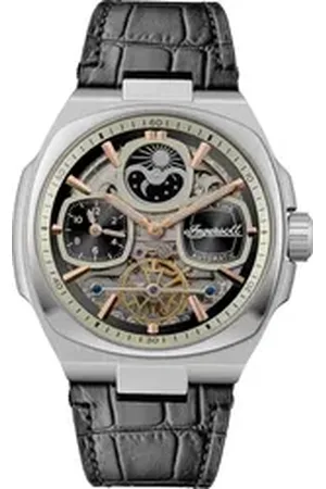 INGERSOLL 1892 Quarzuhr Herrenuhr Leder schwarz, (Analoguhr), Herren Armbanduhr rund, Lederarmband schwarz, Sport schwarz