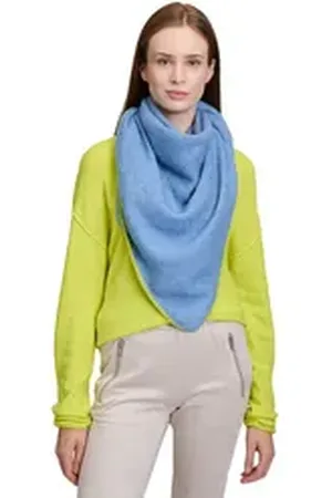 Cartoon Schal Winterschal unifarben, Zierstich blau