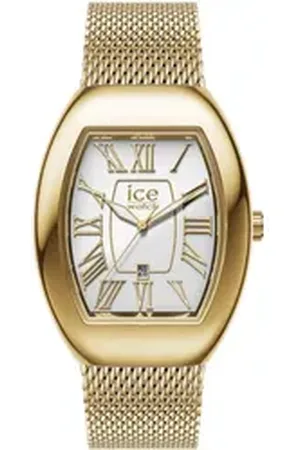 Ice-Watch Quarzuhr ICE boliday - Dome - Metal mesh - Small - 3H + Date 024487, Armbanduhr, Damenuhr, Edelstahlarmband, Datum, analog goldfarben