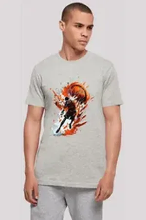 F4NT4STIC T-Shirt Basketball Splash Sport UNISEX Print grau L