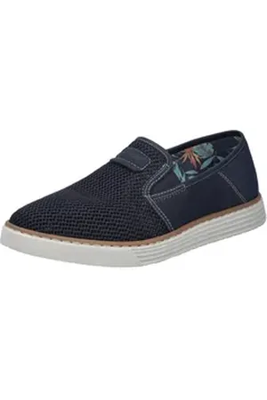 Rieker Slipper Espadrilles, Sommerschuh mit kontrastfarbenen Ziernähten blau 45 EU