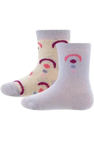 Ewers Socken Socken 2er Pack Regenbogen (2-Paar) beige|lila 18-19