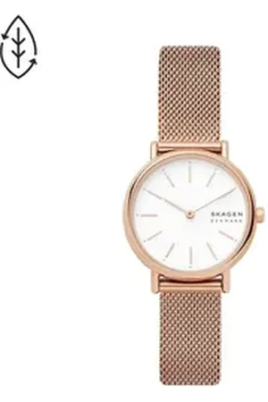 Skagen Quarzuhr SIGNATUR LILLE SKW2694, Armbanduhr, Damenuhr, analog, Edelstahlarmband goldfarben
