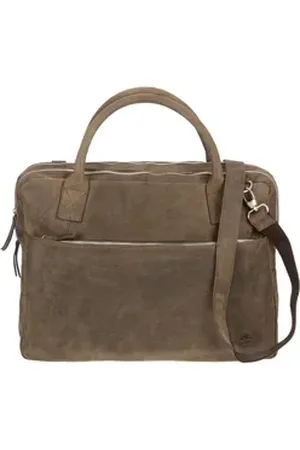 Bear Design Aktentasche Dark-Nature Leder, Umhängetasche, Business-Tasche 42x13cm. Damen und Herren, Antikleder braun