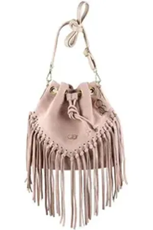 Alessandro Schultertasche Cowgirl, aus Wildleder mit Fransen rosa