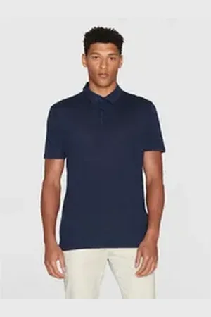 Knowledge Cotton Apparal Poloshirt Organic Linen Polo blau L