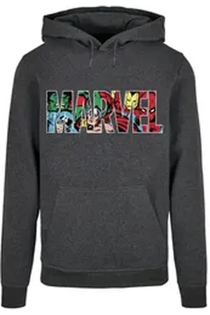 Absolute Cult Kapuzensweatshirt Herren Marvel Logo Character Infill Hoody (1-tlg) grau L