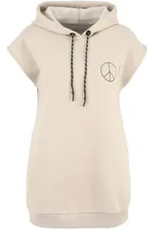 Frogbox Hoodie Long Hoodie Peace beige XL