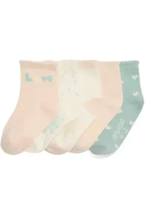 Vertbaudet Socken 5er-Pack Baby Socken LOVE 5er-Pack weiß 19/22