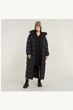 G-Star Steppjacke Whistler Long Puffer mit zusätzlichem Kordelzug innen schwarz M