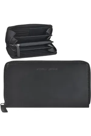 Greenburry Geldbörse "Pure Black" Leder, Portemonnaie lang, groß mit 11 Kartenfächern, für Damen, RFID Schutz schwarz
