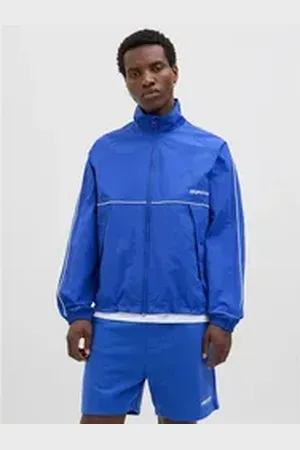 JACK & JONES Outdoorjacke JCOUNION TRACK JACKET SN Mit stylischem Print blau M