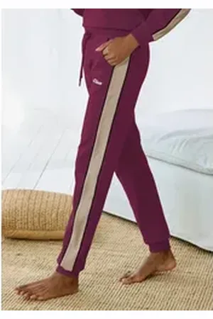 QS by s.Oliver Sweathose mit Seitenstreifen und Pipings, Loungewear rot 44/46