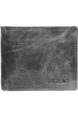 Akzent Geldbörse Issam Herrengeldbörse aus Echt Leder, RFID, Grau (Einzeln), Herren Geldbörse Quer Echtleder grau