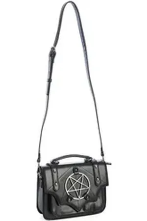 Banned Retro Schultertasche Moloch Pentagram, Verstellbarer Schultergurt schwarz