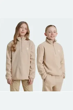 adidas Originals Fleeceshirt POLAR FLEECE 1/2 ZIP KIDS SWEATSHIRT beige|braun 176