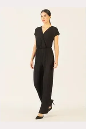 Apart Jumpsuit aus einer unregelmäßig plissiertem Jerseyware schwarz 42